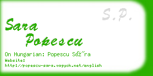 sara popescu business card